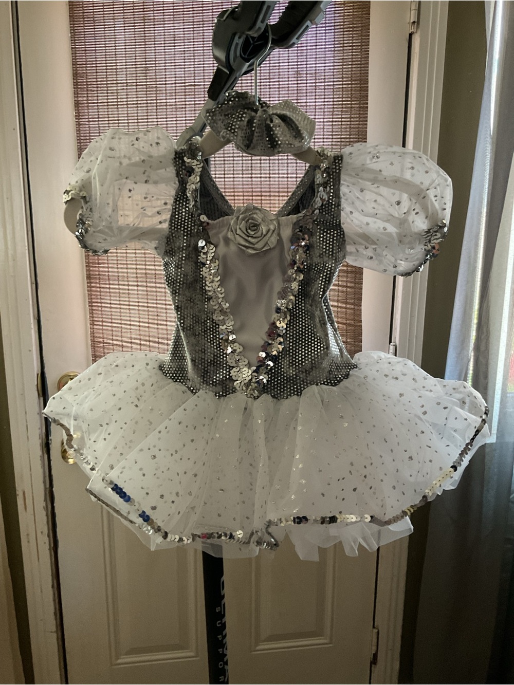 Silver and White Sequin Ballet Tutu Costume for Kids